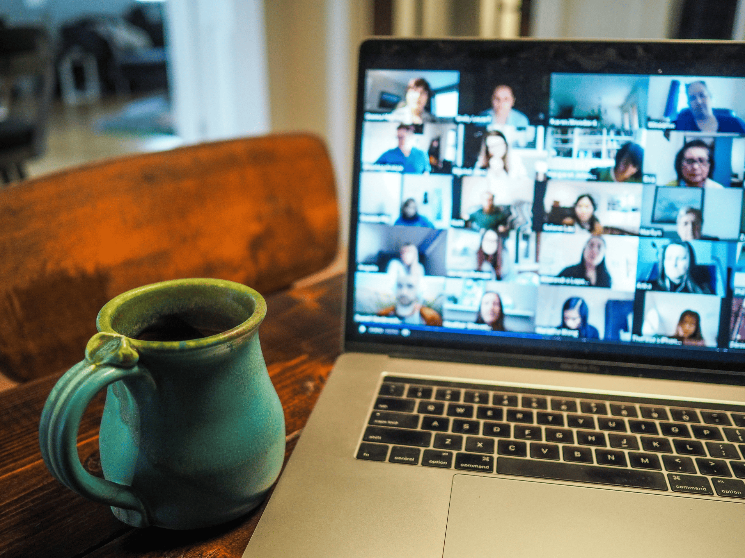 Remote team video conference for About Us page.